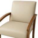 Ver imagem 4 de Poltrona para Sala Tecido Courino Braços Madeira Maciça Mia