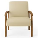 Ver imagem 5 de Poltrona para Sala Tecido Courino Braços Madeira Maciça Mia