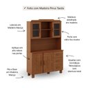 Ver imagem 5 de Armário 4 Portas 3 Gavetas com Aplique Estrutura em Madeira Cobre Marrom/Castanho