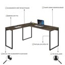 Ver imagem 2 de Mesa Em L Diretor 150X150X75Cm Carvalho Dark/Preta