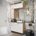 Ver imagem 1 de Conjunto para Banheiro Kappesberg Celeste 4 Peças Nogueira/branco 120cm