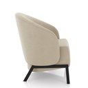 Ver imagem 7 de Kit 2 Poltronas Decorativa Sala de Estar Kenya Pés em Ferro Veludo Preto/bege G33 - Gran Belo