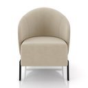 Ver imagem 5 de Kit 2 Poltronas Decorativa Sala de Estar Kenya Pés em Ferro Veludo Preto/bege G33 - Gran Belo