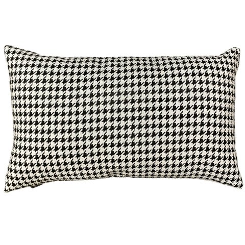Almofada Retangular Jacquard Pied de Poule 30x50cm Preta