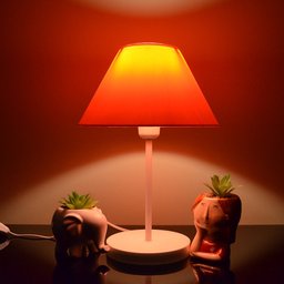 Abajur Infantil Luminária de Mesa Fino Decoração Quarto – Skinny Base Branca Cúpula Salmão - 5