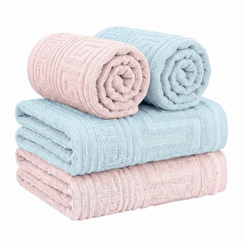 Jogo de Toalha 4 Peças Ágora Extra Soft 100% Algodão Buddemeyer Cor: Azul / Rosa