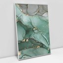 Ver imagem 1 de Quadro Decorativo em Canvas Abstrato Mármore Verde e Cinza TaColado Moldura Flutuante 4,5cm Branca 9