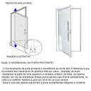 Ver imagem 4 de Porta Pivotante Vidro Lateral Alumínio Branco com Puxador 210x100 Lado Esquerdo