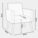 Ver imagem 6 de Kit 2 Poltronas Decorativa para Sala Nina Suede Cores Pé Palito 30cm Castanho - Suede