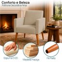 Ver imagem 3 de Kit 2 Poltronas Decorativa para Sala Nina Suede Cores Pé Palito 30cm Castanho - Suede