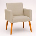 Ver mais imagens de Kit 2 Poltronas Decorativa para Sala Nina Suede Cores Pé Palito 30cm Castanho - Suede