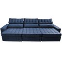 Ver imagem 5 de Sofá Retrátil e Reclinável 3,85m Cama inBox Big Star com SoftGel D40 Velupluma Azul