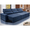 Ver imagem 1 de Sofá Retrátil e Reclinável 3,85m Cama inBox Big Star com SoftGel D40 Velupluma Azul