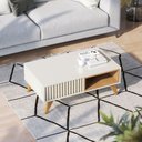 Ver imagem 2 de Mesa de Centro para Sala Retangular 1 Nicho Karin Off White/freijó C04 - D’Rossi