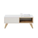 Ver imagem 5 de Mesa de Centro para Sala Retangular 1 Nicho Karin Off White/freijó C04 - D’Rossi