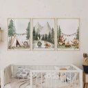 Ver imagem 2 de Kit 3 Quadros Decorativos Infantil | Natureza - Floresta Encantada NO2 - 30x40 - Moldura Madeira