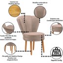 Ver imagem 2 de Kit 3 Cadeiras para Mesa de Jantar Estrutura em Madeira Maciça Tecido Veludo Premium Pés Palito