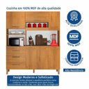 Ver imagem 7 de Armário de Cozinha 6 Portas e 3 Gavetas 100% MDF Caribe Yescasa Marrom/Cinamomo/Branco