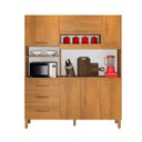 Ver imagem 2 de Armário de Cozinha 6 Portas e 3 Gavetas 100% MDF Caribe Yescasa Marrom/Cinamomo/Branco
