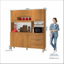 Ver imagem 3 de Armário de Cozinha 6 Portas e 3 Gavetas 100% MDF Caribe Yescasa Marrom/Cinamomo/Branco