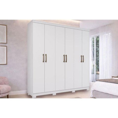 Guarda Roupa 6 Portas 3 Gavs Esp Clara Panan Branco