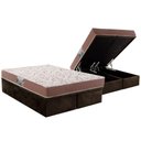 Ver imagem 1 de Conjunto Box Baú Queen: Colchão Espuma Herval Compact Ag 65 / Durabilli Bordado Double Side + Base
