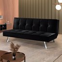 Ver imagem 1 de Sofá Cama Atlanta 2 Lugares 177 Veludo Paris Pé Cromado Talento Móveis