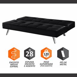 Sofá Cama Atlanta 2 Lugares 177 Veludo Paris Pé Cromado Talento Móveis - 4