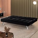 Ver imagem 2 de Sofá Cama Atlanta 2 Lugares 177 Veludo Paris Pé Cromado Talento Móveis