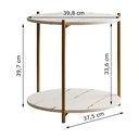 Ver imagem 4 de Mesa Lateral Redonda G7001 com Pés de Metal Marmore Branco/dourado