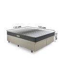 Ver imagem 2 de Cama Baú Casal 138x188 Bipartido Courino Linho Bege com Dual Firm Espuma Ecoflex