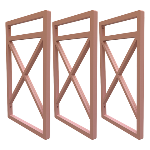 Suporte De Prateleira Estilo Industrial Kit Três Peças 20x37:Rose Gold