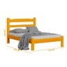 Cama Casal Madeira Esmeralda Cerejeira Nemargi Com Colchão Gazin Casal D33 138 x 188 - 4