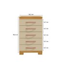 Ver mais imagens de Guarda-Roupa Solteiro 4 Portas 2 Gavetas e Cômoda 5 Gavetas Itapema Off White/Carvalho Americano