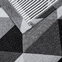 Tapete Jacquard Geo Látex 1,35 M X 1,00 M Antiderrapante Pequeno Sala Quarto Detroid Preto - 6