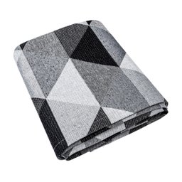 Tapete Jacquard Geo Látex 1,35 M X 1,00 M Antiderrapante Pequeno Sala Quarto Detroid Preto - 4