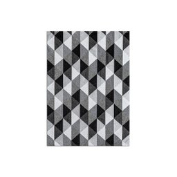 Tapete Jacquard Geo Látex 1,35 M X 1,00 M Antiderrapante Pequeno Sala Quarto Detroid Preto - 3
