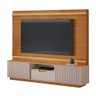 Home Atena para Tv até 85" Ripado com 2 Portas e 1 Gaveta:cinamomo/off - 1