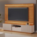 Ver imagem 3 de Home Atena para Tv até 85" Ripado com 2 Portas e 1 Gaveta:cinamomo/off