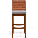 Ver imagem 6 de Kit 05 Banquetas Altas Cozinha Sala Jantar Fixa Mila B04 Couríssimo Camel Linho Cinza - Lyam Decor