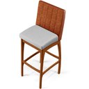 Ver mais imagens de Kit 05 Banquetas Altas Cozinha Sala Jantar Fixa Mila B04 Couríssimo Camel Linho Cinza - Lyam Decor
