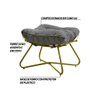 Puff Decorativo Sala de Estar Caim Base de Ferro Dourado Suede Cinza - Gran Belo - 3