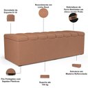 Ver mais imagens de Kit Cabeceira Cama Box Queen 160cm com Calçadeira Baú Dália W01 Linho Rosê - Lyam Decor