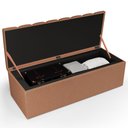Ver imagem 5 de Kit Cabeceira Cama Box Queen 160cm com Calçadeira Baú Dália W01 Linho Rosê - Lyam Decor