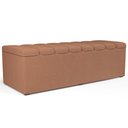 Ver imagem 2 de Kit Cabeceira Cama Box Queen 160cm com Calçadeira Baú Dália W01 Linho Rosê - Lyam Decor