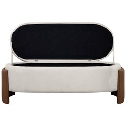 Recamier Sapateira Baú Império Casal 140cm Bouclê Facto - Sofa Store:bouclê Bege Marfim - 4