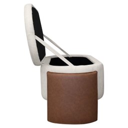 Recamier Sapateira Baú Império Casal 140cm Bouclê Facto - Sofa Store:bouclê Bege Marfim - 7