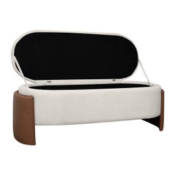 Recamier Sapateira Baú Império Casal 140cm Bouclê Facto - Sofa Store:bouclê Bege Marfim - 5