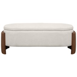 Recamier Sapateira Baú Império Casal 140cm Bouclê Facto - Sofa Store:bouclê Bege Marfim - 3