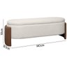 Recamier Sapateira Baú Império Casal 140cm Bouclê Facto - Sofa Store:bouclê Bege Marfim - 8